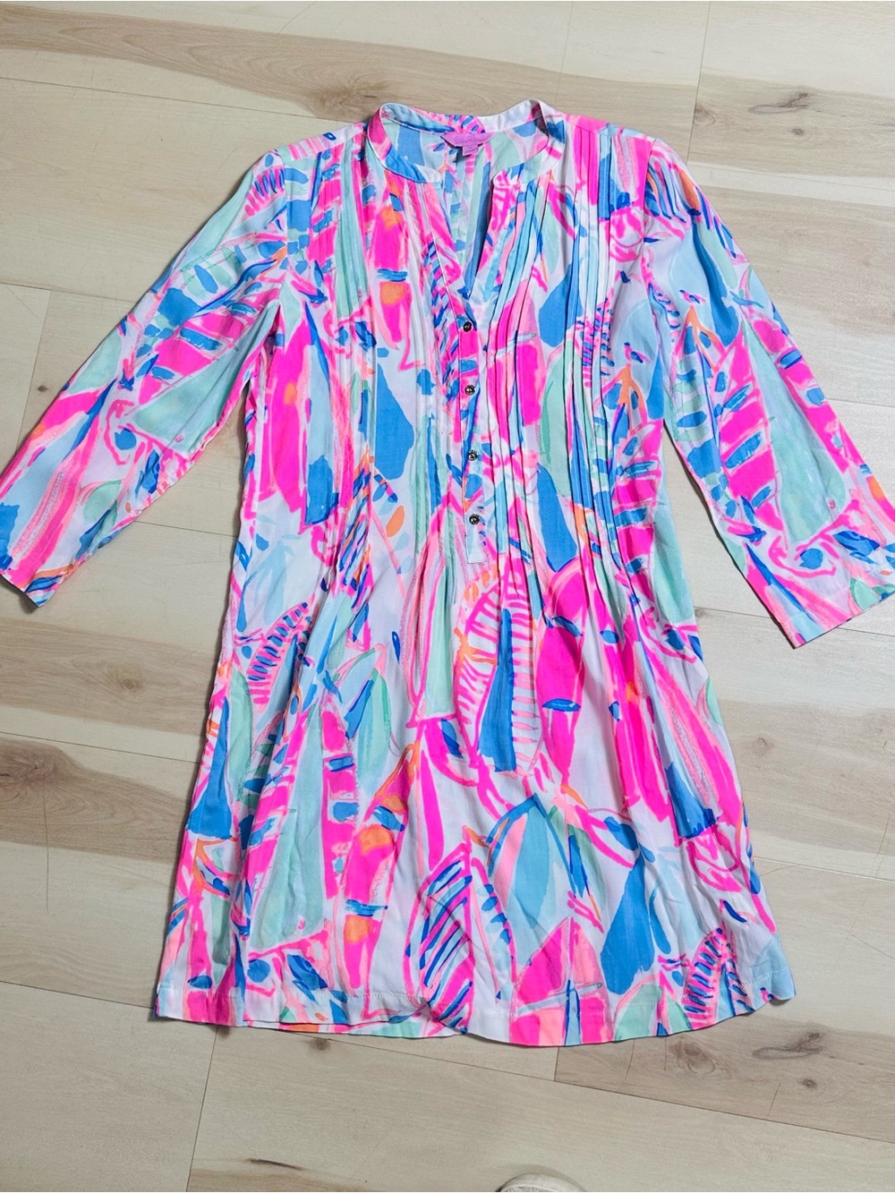 Lilly Pulitzer Sarasota Tunic Dress XS “Out to Sea” Costal Abstract Lightweight - Picture 3 of 9